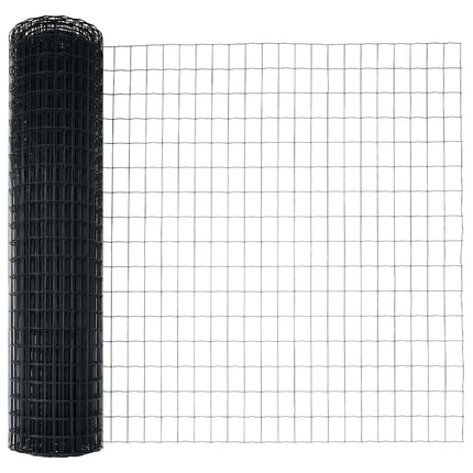Udendørs Euro Hegn med Stander 25 x 1 m PVC-belagt stål Grå