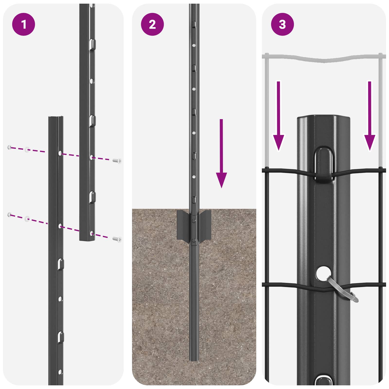 Svejset Trådhegn 25 x 1 m (B x H) PVC-belagt stål Grå Mesh