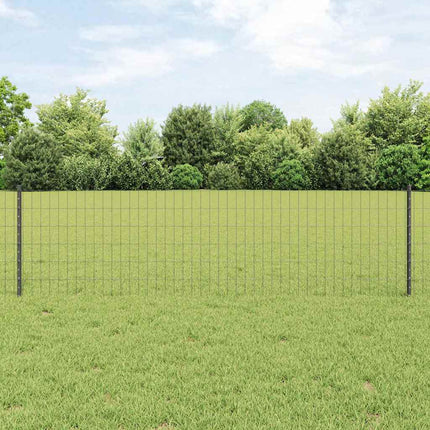 Udendørs Euro Hegn med Stander 50 x 0,6 m PVC-belagt stål Grå