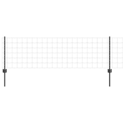 Udendørs Euro Hegn med Stander 50 x 0,6 m PVC-belagt stål Grå
