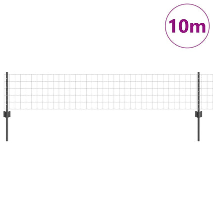 Udendørs Euro Hegn med Stander 10 x 0,4 m PVC-belagt stål Grå