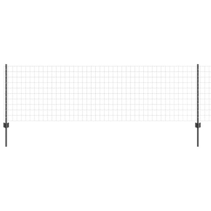 Eurohegn med stolpe 10 x 0,8 m PVC-belagt stål Grå Mesh