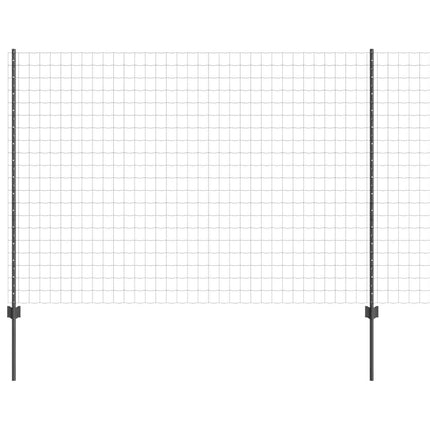 Eurohegn med stolpe 10 x 1,5 m PVC-belagt stål Grå Mesh