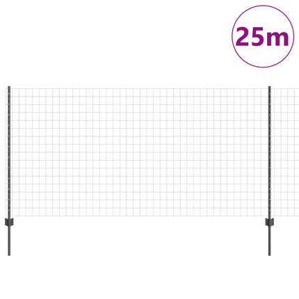 Eurohegn med stolpe 25 x 1,2 m PVC-belagt stål Grå Mesh