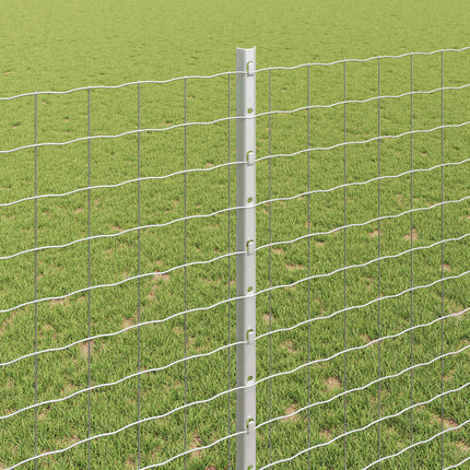 Eurohegn med stolpe 10 x 1,4 m Galvaniseret stål Sølv Mesh