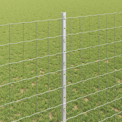 Eurohegn med stolpe 10 x 1,4 m Galvaniseret stål Sølv Mesh