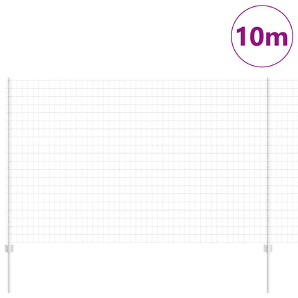 Udendørs Euro Hegn med Stander 10 x 1,6 m Sølv Mesh