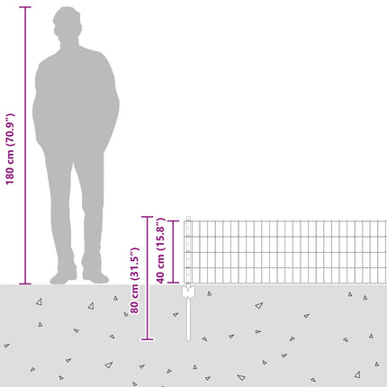 Udendørs Euro Hegn med Stander 10 x 0,4 m Sølv Mesh