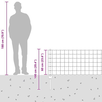 Udendørs Euro Hegn med Stander 10 x 0,6 m Sølv Mesh