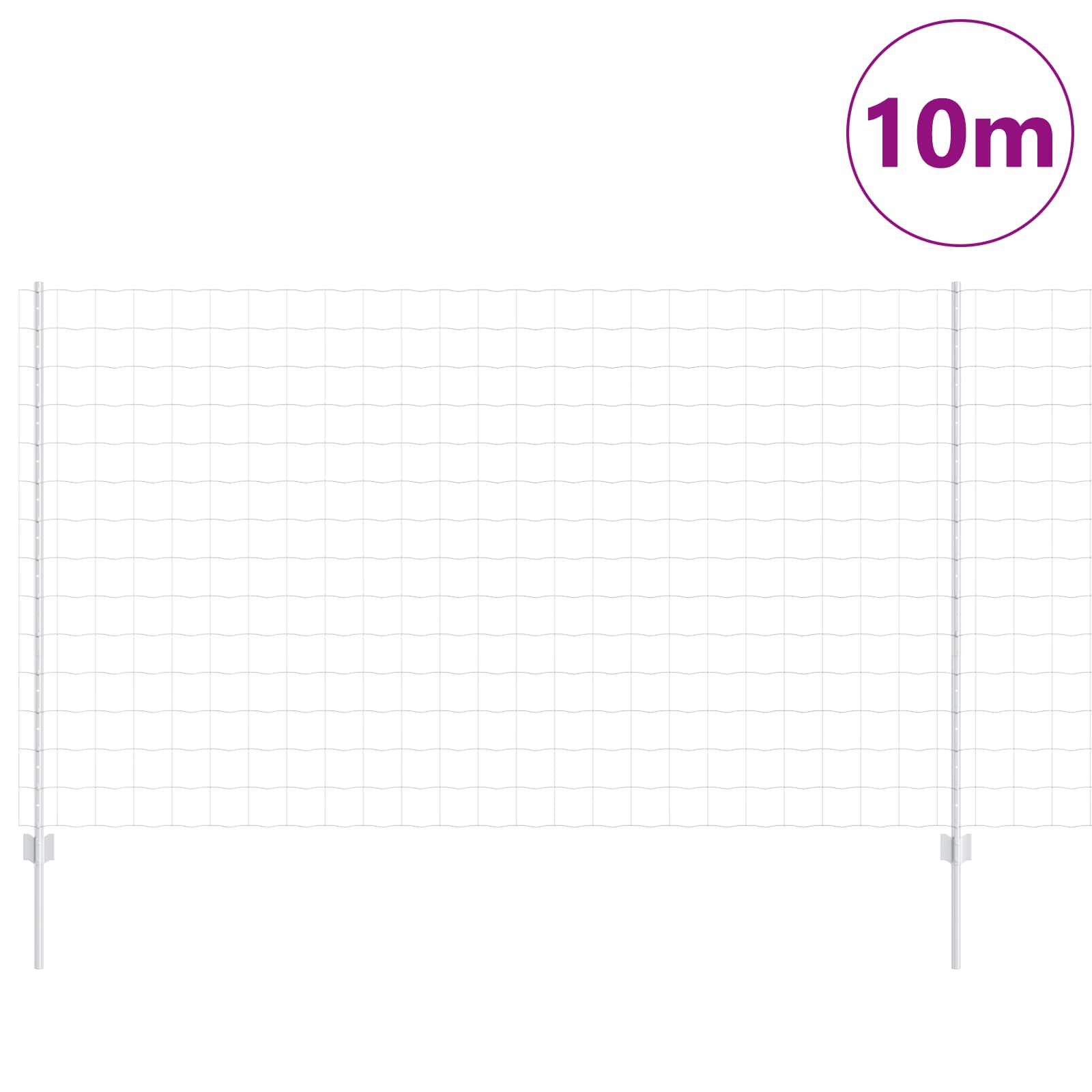 Hegn med post Sølv 1,4 x 10 m Stål