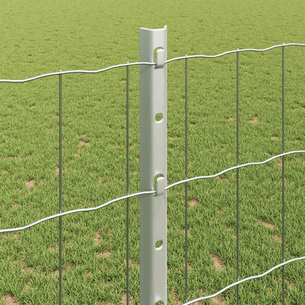 Eurohegn med stolpe 25 x 1,2 m Galvaniseret stål Sølv Mesh