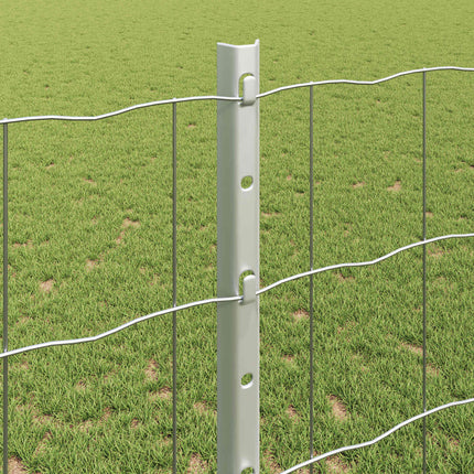 Eurohegn med stolpe 25 x 1,2 m Galvaniseret stål Sølv Mesh