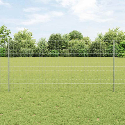 Eurohegn med stolpe 25 x 1,2 m Galvaniseret stål Sølv Mesh