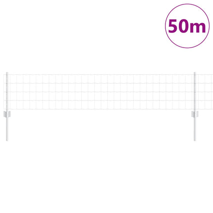 Udendørs Euro Hegn med Stander 50 x 0,4 m Sølv Mesh
