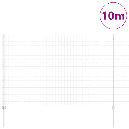 Udendørs Euro Hegn med Stander 10 x 1,5 m Sølv Mesh