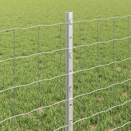 Eurohegn med stolpe 50 x 0,6 m Galvaniseret stål Sølv Mesh