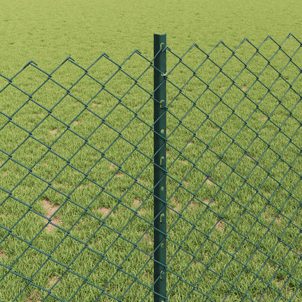 Udendørs kædehegn med stolpe 10 x 1 m PVC-belagt stål Grøn Mesh