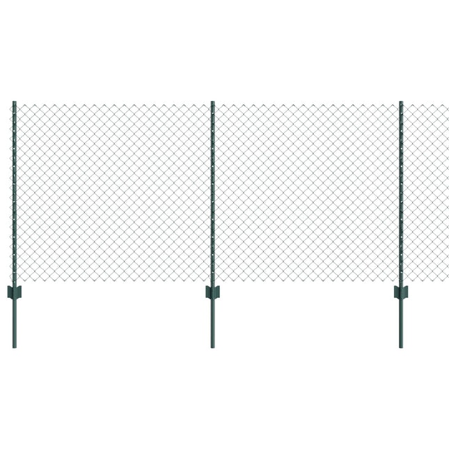 Udendørs kædehegn med stolpe 10 x 1 m PVC-belagt stål Grøn Mesh
