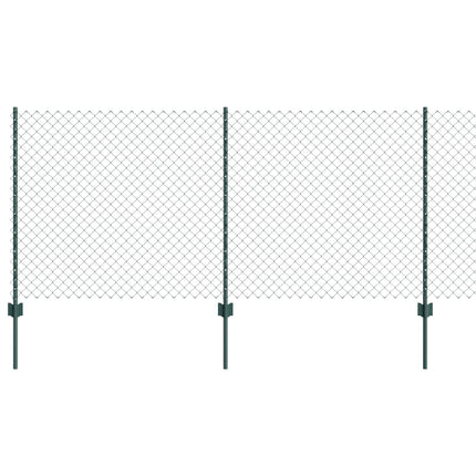 Udendørs kædehegn med stolpe 10 x 1 m PVC-belagt stål Grøn Mesh