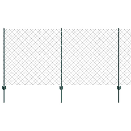 Udendørs kædehegn med stolpe 10 x 1,2 m PVC-belagt stål Grøn