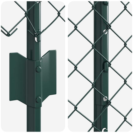 Kæde-link hegn med stolpe 10 x 1,6 m PVC-belagt stål Grøn Mesh