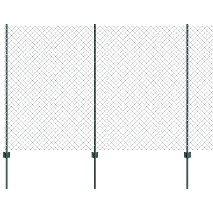 Kæde-link hegn med stolpe 10 x 1,6 m PVC-belagt stål Grøn Mesh