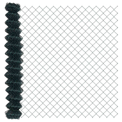 Kæde-link hegn med stolpe 10 x 1,6 m PVC-belagt stål Grøn Mesh