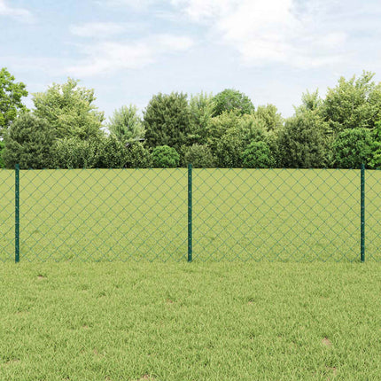 Kæde-link hegn med stolpe 10 x 0,6 m PVC-belagt stål Grøn Mesh