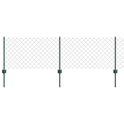 Kæde-link hegn med stolpe 10 x 0,6 m PVC-belagt stål Grøn Mesh