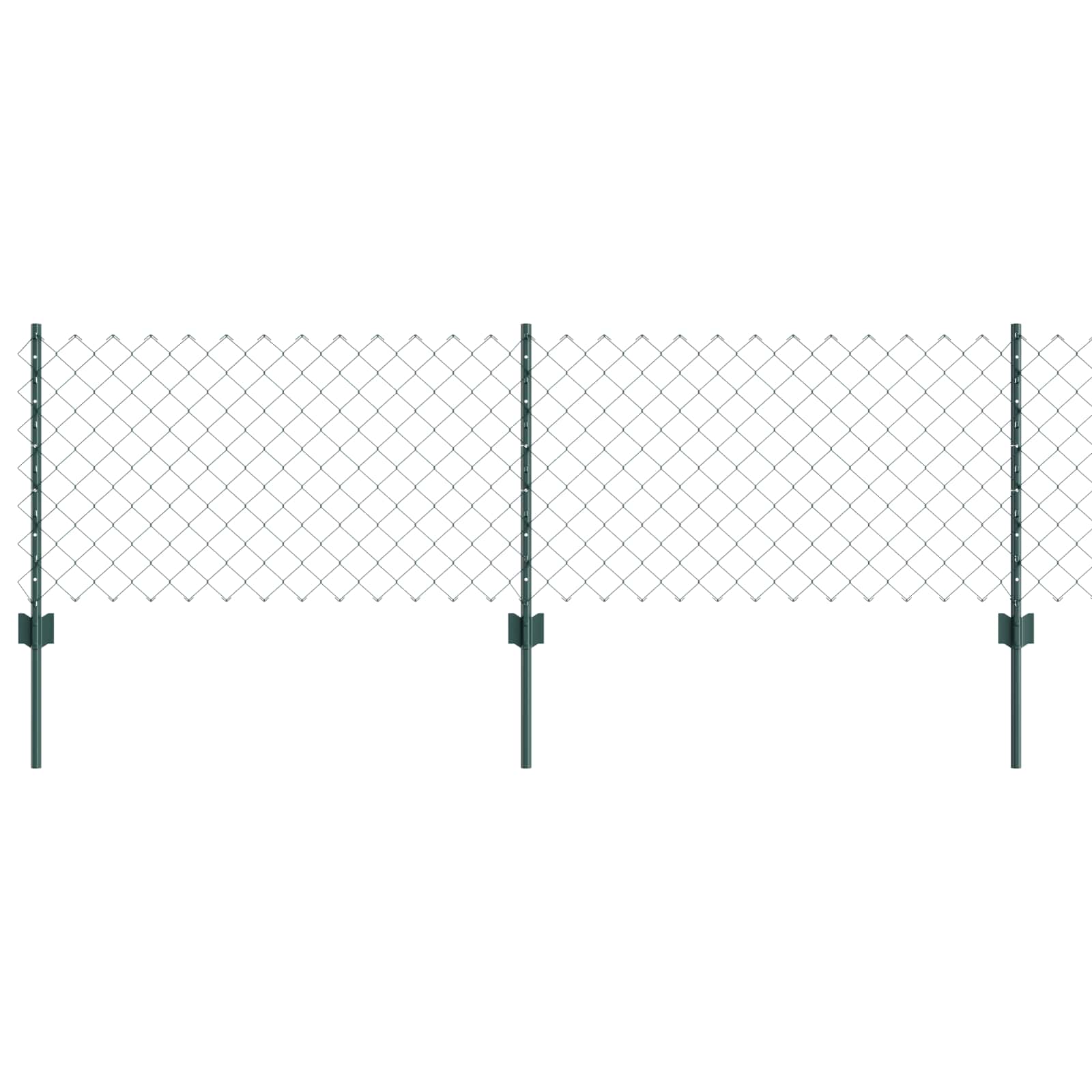 Kæde-link hegn med post 10 x 0,6 m (B x H) PVC-belagt stål Grøn