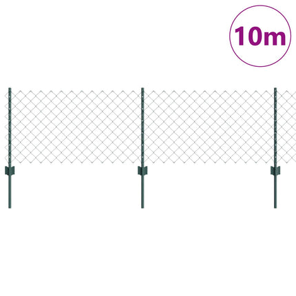 Kæde-link hegn med stolpe 10 x 0,6 m PVC-belagt stål Grøn Mesh