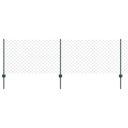Udendørs kædehegn med stolpe 10 x 0,8 m PVC-belagt stål Grøn