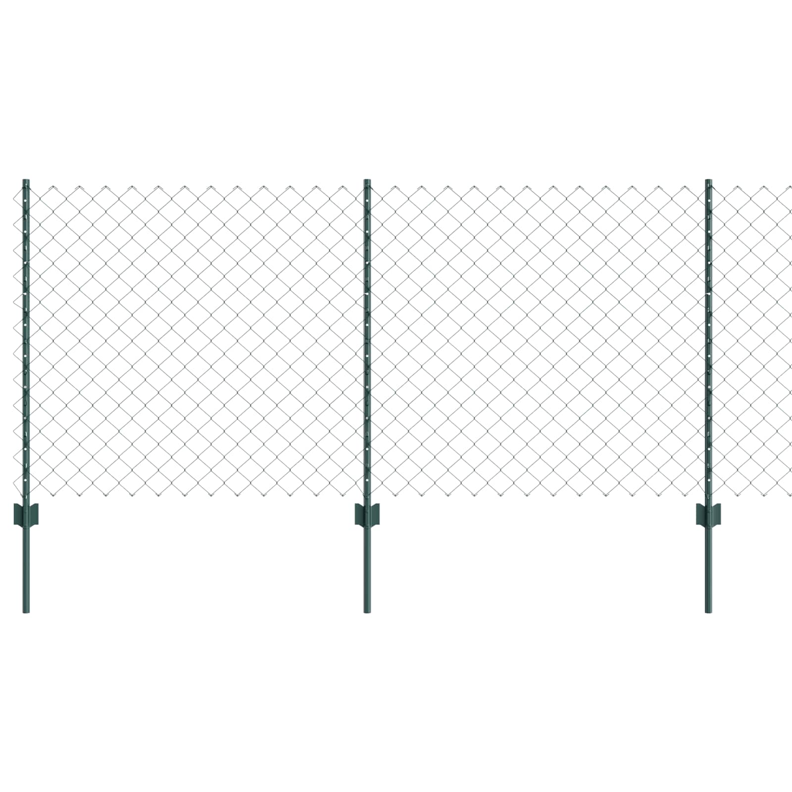 Kæde-link hegn med post 10 x 1 m (B x H) PVC-belagt stål Grøn
