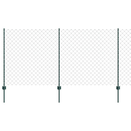 Udendørs kædehegn med stolpe 10 x 1,2 m PVC-belagt stål Grøn
