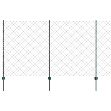 Kæde-link hegn med stolpe 10 x 1,4 m PVC-belagt stål Grøn Mesh