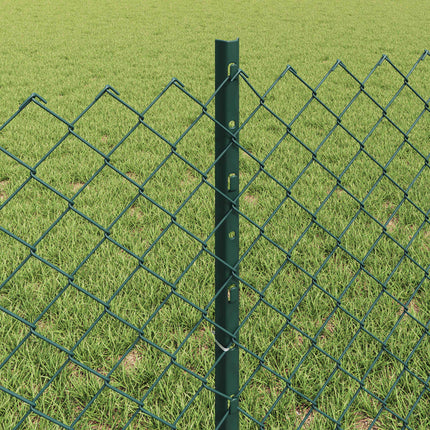 Kæde-link hegn med stolpe 25 x 0,6 m PVC-belagt stål Grøn Mesh