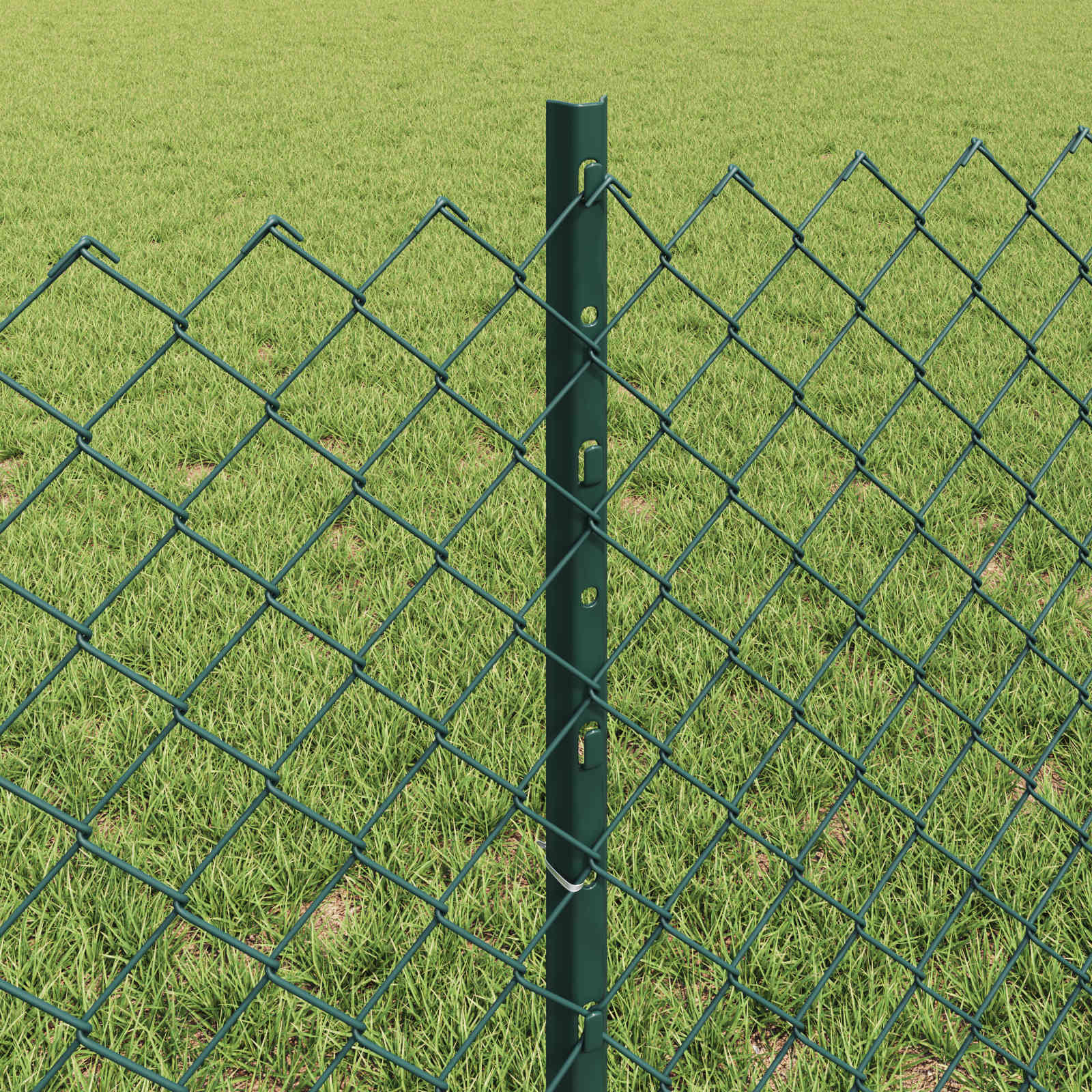 Kæde-link hegn med post 25 x 0,6 m (B x H) PVC-belagt stål Grøn