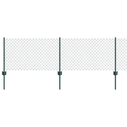 Kæde-link hegn med stolpe 25 x 0,6 m PVC-belagt stål Grøn Mesh