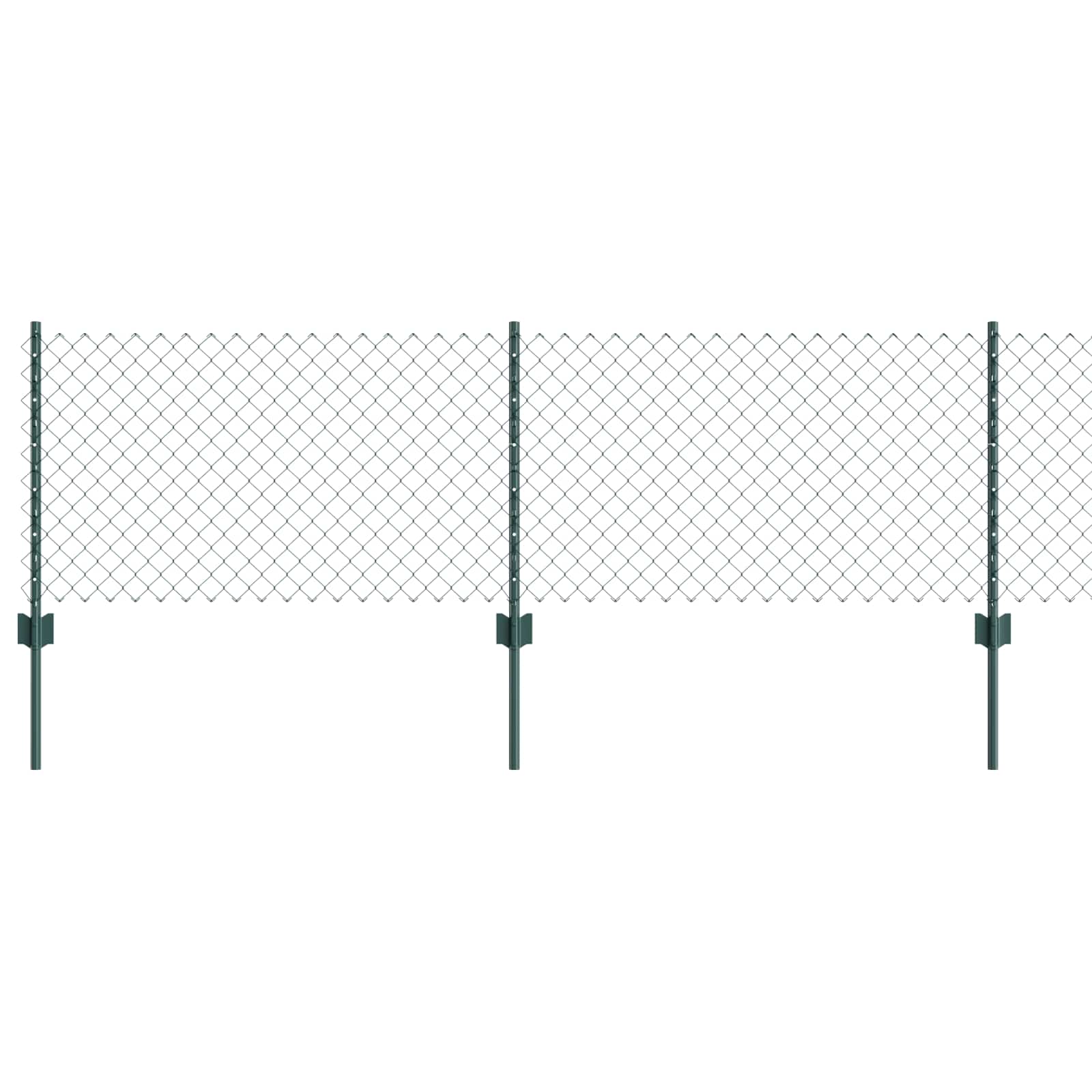 Kæde-link hegn med post 25 x 0,6 m (B x H) PVC-belagt stål Grøn
