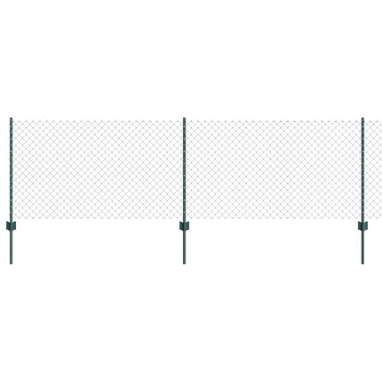 Udendørs kædehegn med stolpe 25 x 0,8 m PVC-belagt stål Grøn