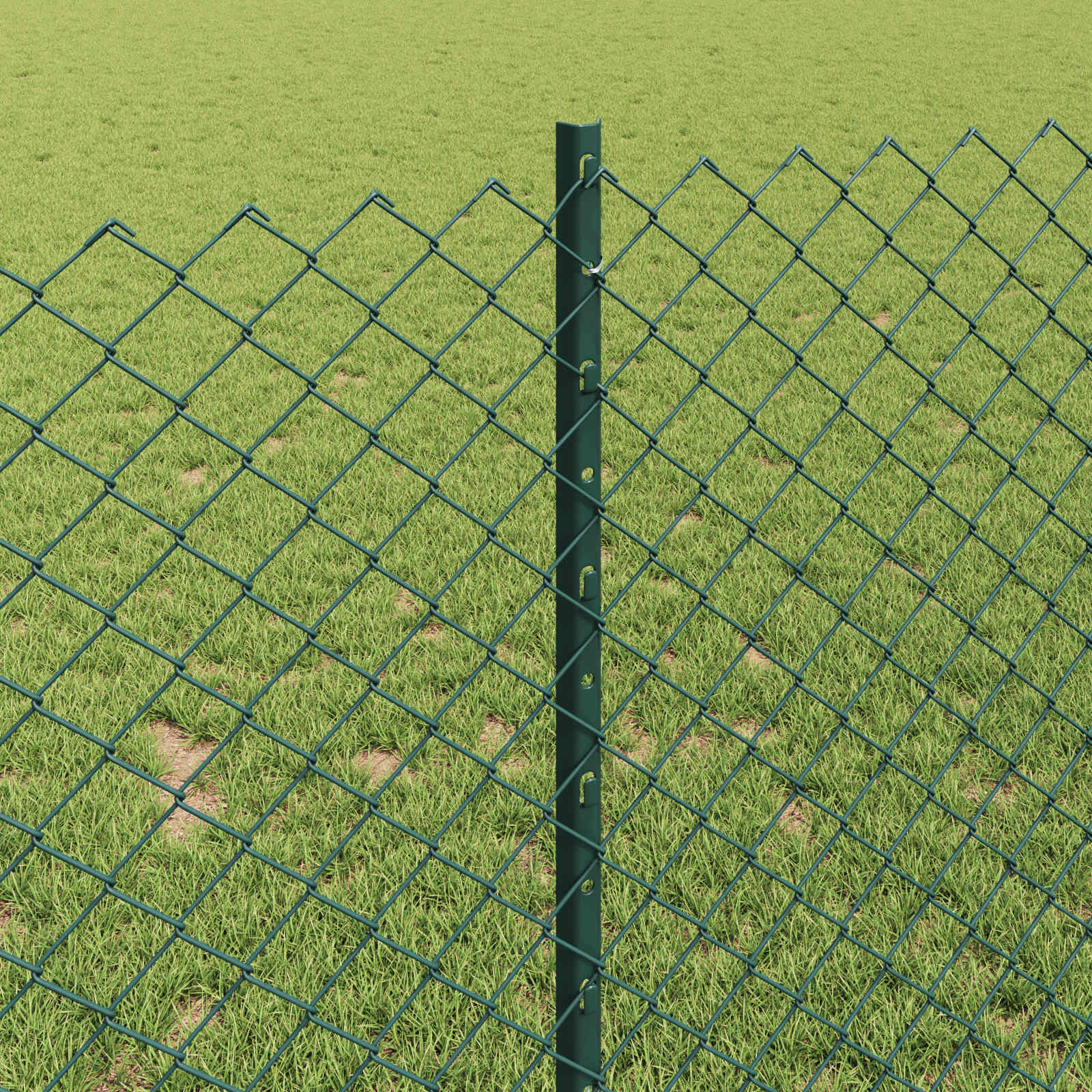 Kæde-link hegn med post 25 x 1 m (B x H) PVC-belagt stål Grøn