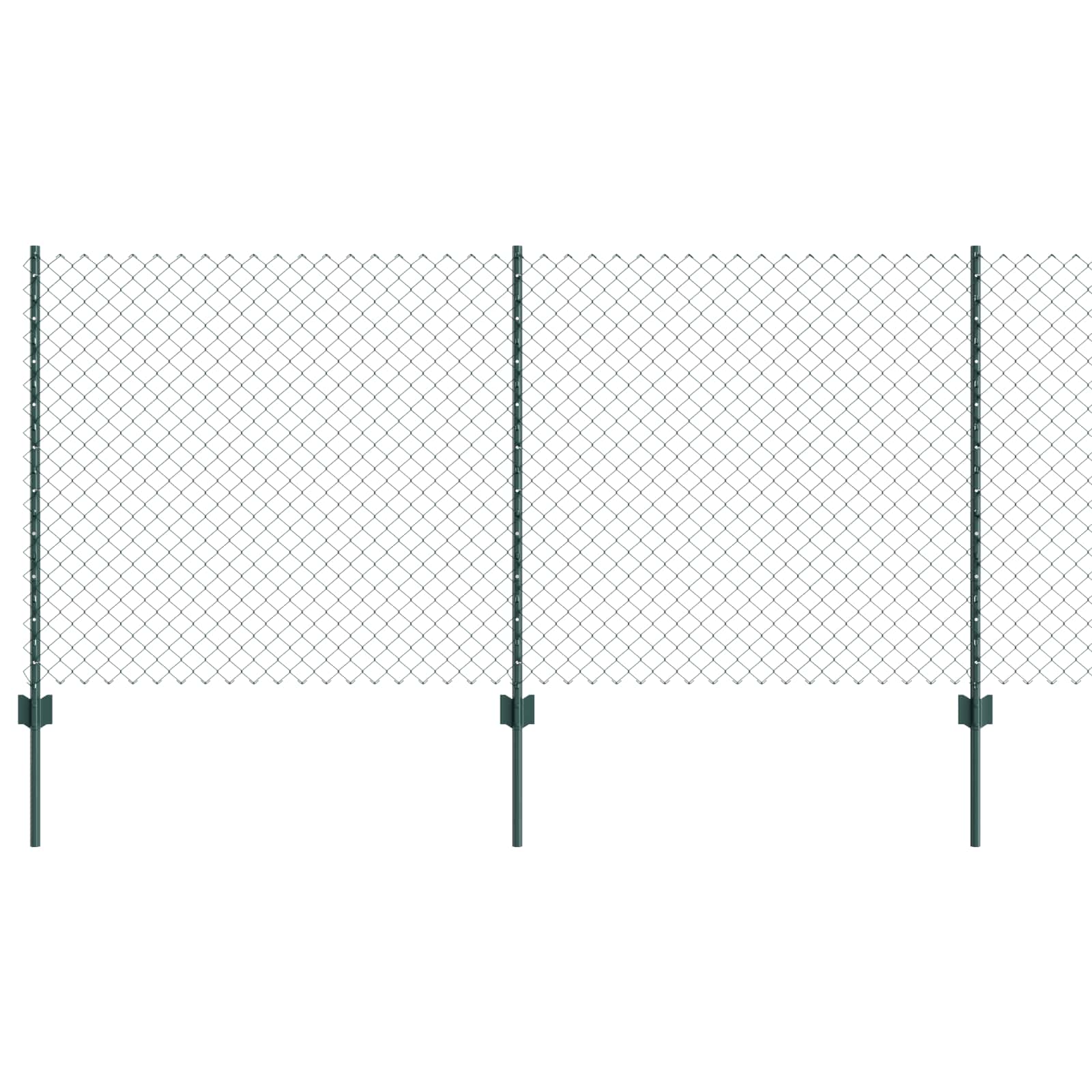 Kæde-link hegn med post 25 x 1 m (B x H) PVC-belagt stål Grøn