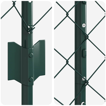Kæde-link hegn med stolpe 25 x 1,4 m PVC-belagt stål Grøn Mesh