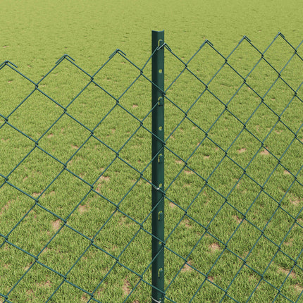 Kæde-link hegn med stolpe 25 x 1,4 m PVC-belagt stål Grøn Mesh