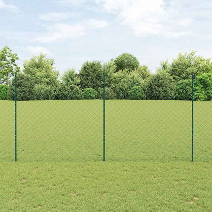 Udendørs kædehegn med stolpe 25 x 1,5 m Grøn Mesh