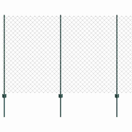 Udendørs kædehegn med stolpe 25 x 1,5 m Grøn Mesh