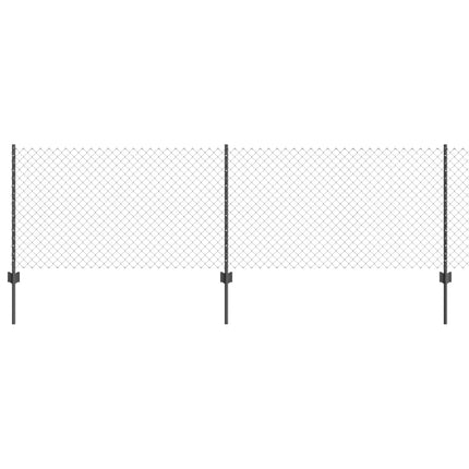Kæde-link hegn med stolpe 10 x 0,8 m PVC-belagt stål Grå Mesh