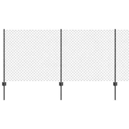 Udendørs kædehegn med stolpe 10 x 1 m PVC-belagt stål Grå Mesh