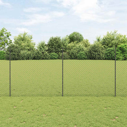 Kæde-link hegn med stolpe 10 x 1,4 m PVC-belagt stål Grå Mesh