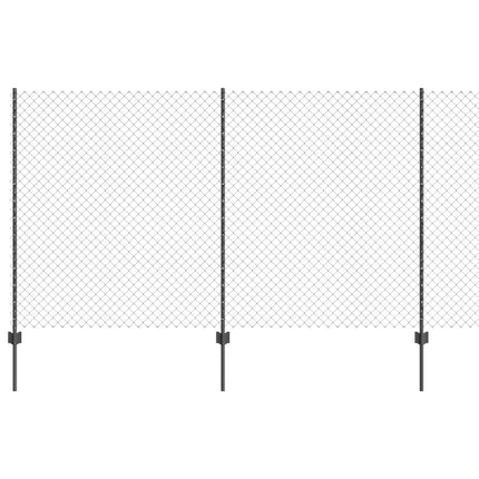 Kæde-link hegn med stolpe 10 x 1,4 m PVC-belagt stål Grå Mesh